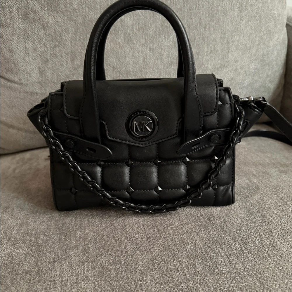 Michael Kors Black Quilted Leather Satchel - Picture 6 of 6